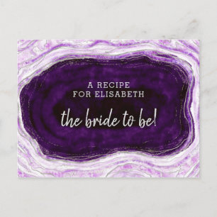Tarjeta de Receta Novia a Ser de Morado Amatista y