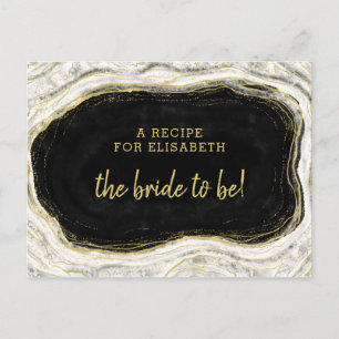 Tarjeta de Receta Novia por Casar Geoda Negro Blan