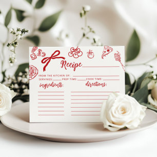 Tarjeta de receta nupcial con tema italiano That's