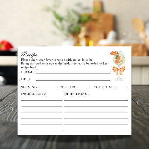 Tarjeta de receta nupcial de Aperol Spritz de dobl
