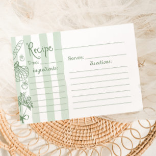 Tarjeta de receta nupcial verde salvia Fresh Off t