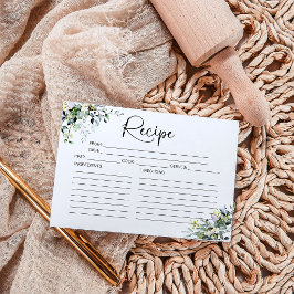Tarjeta de receta para baby shower con verde