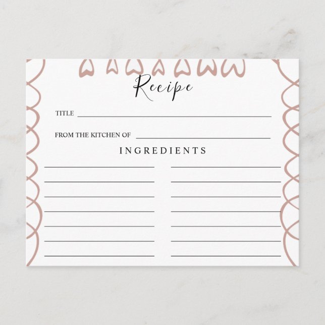 Tarjeta de receta para Boda del corazón (Anverso)