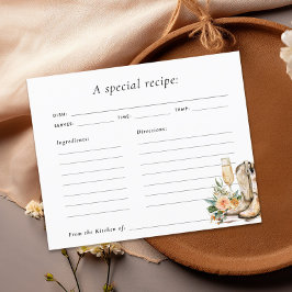 Tarjeta de receta para boots y ducha de novias occ