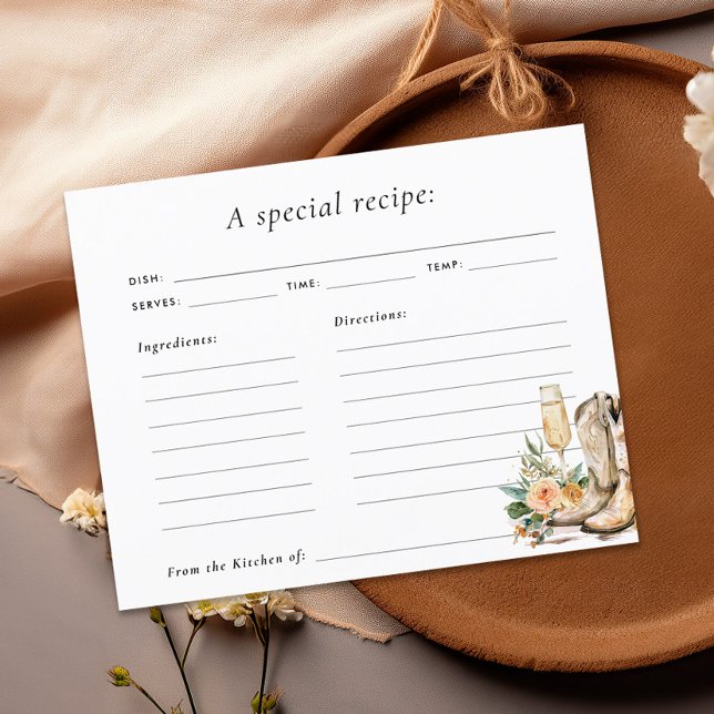 Tarjeta de receta para boots y ducha de novias occ (Subido por el creador)