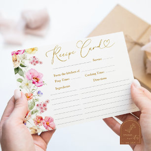 Tarjeta de receta para brindis nupcial Love In Blo