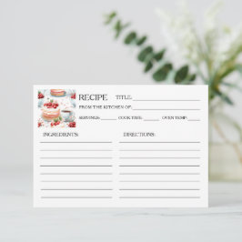 Tarjeta de receta para café y tarta de cerezo