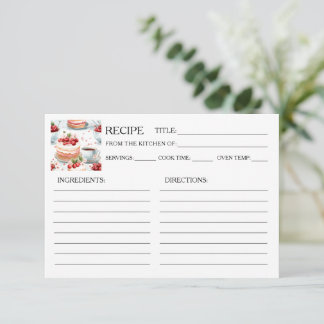 Tarjeta de receta para café y tarta de cerezo