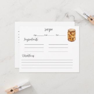 Tarjeta de receta para cookies