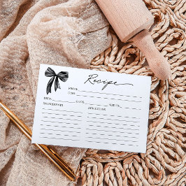 Tarjeta de Receta para Desayuno de Novia con Lazo 