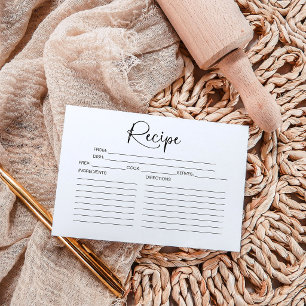 Tarjeta de receta para despedida de soltera