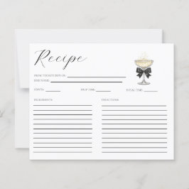 Tarjeta de receta para despedida de soltera con ch