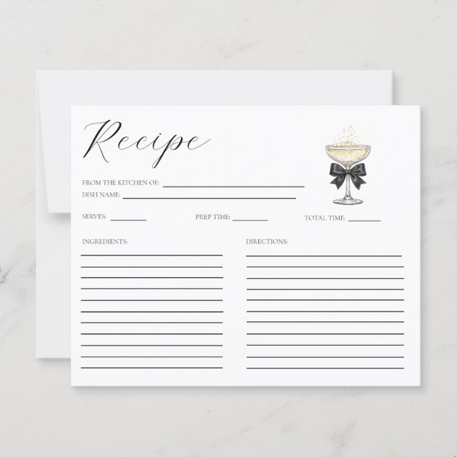 Tarjeta de receta para despedida de soltera con ch (Anverso)
