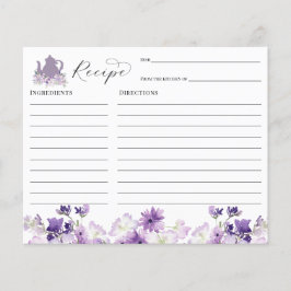 Tarjeta de receta para despedida de soltera con té