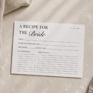 Tarjeta de Receta para Despedida de Soltera Modern