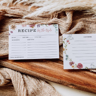 Tarjeta de receta para ducha de flores silvestres