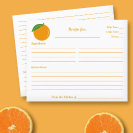 Tarjeta de receta para ducha de naranja