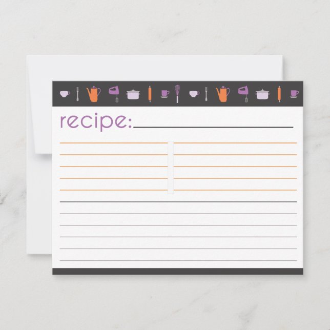 Tarjeta de receta para ducha de novia (Anverso)