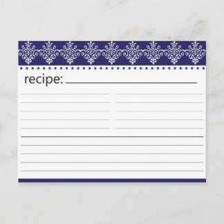 Tarjeta de receta para ducha de novia