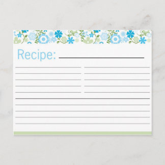 Tarjeta de receta para ducha de novia