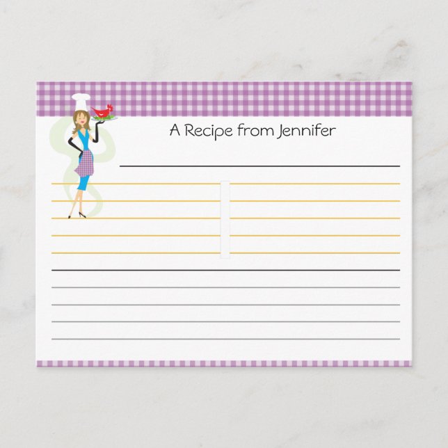 Tarjeta de receta para ducha de novia (Anverso)