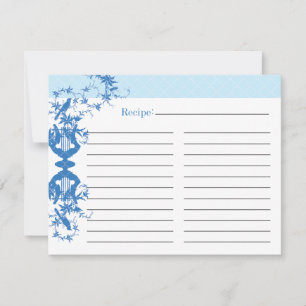 Tarjeta de receta para ducha de novia - Azul