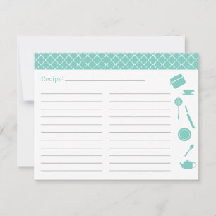 Tarjeta de receta para ducha de novia - Azul