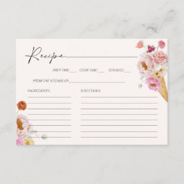 Tarjeta de receta para ducha de novia con crema de