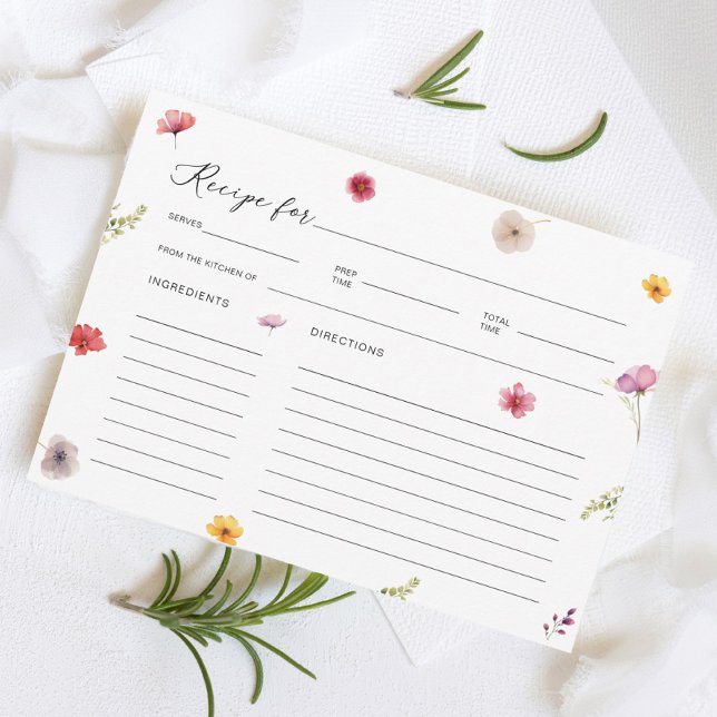 Tarjeta de receta para ducha de novia con flores s (Subido por el creador)