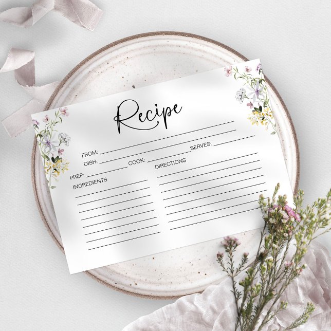 Tarjeta de receta para ducha de novia con flores s (Subido por el creador)