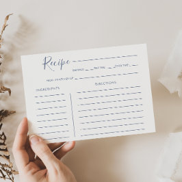 Tarjeta de receta para ducha de novia con flores s