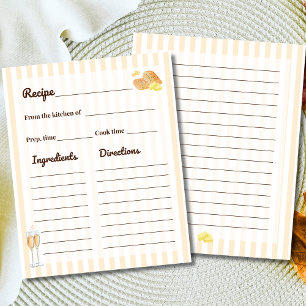 Tarjeta de receta para ducha de novia con mantequi