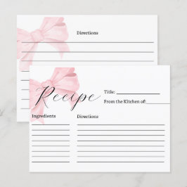 Tarjeta de receta para ducha de novia de color ros