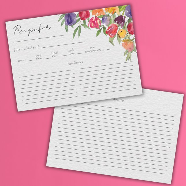 Tarjeta de receta para ducha de novia de tulipanes (Subido por el creador)