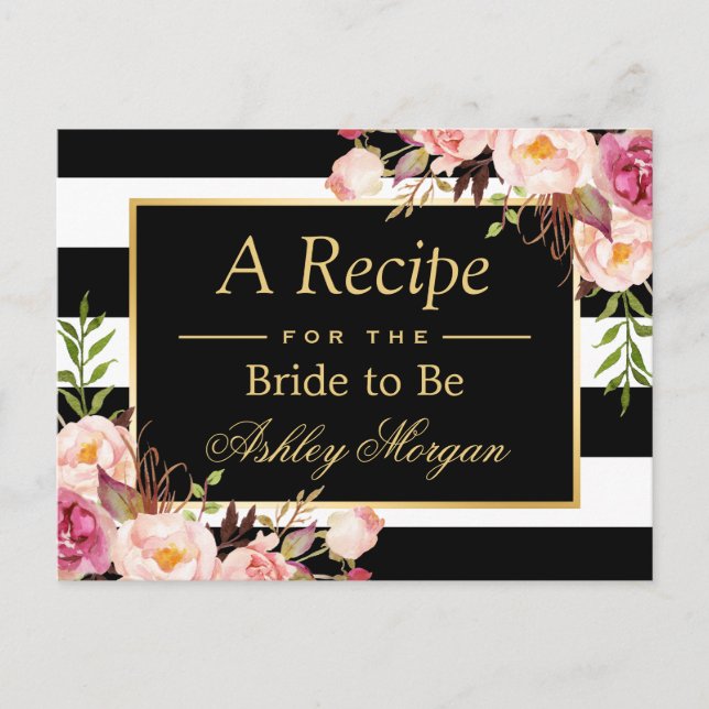 Tarjeta de receta para ducha de novia Estaciones f (Anverso)