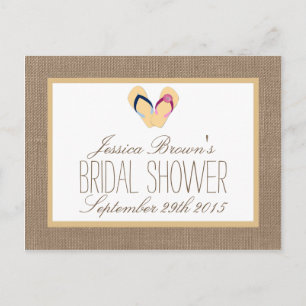 Tarjeta de receta para ducha de novia Flip-Flop Bu