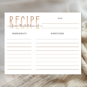 Tarjeta de receta para ducha de novia Love Is Brew
