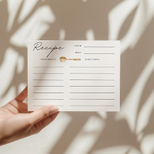 Tarjeta de receta para ducha de novia para abastec