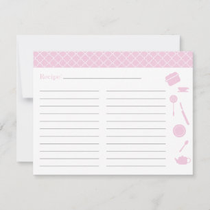 Tarjeta de receta para ducha de novia - rosa