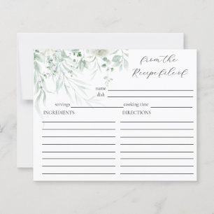 Tarjeta de receta para ducha de novia Sage Greener
