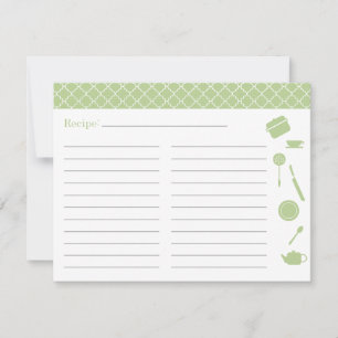 Tarjeta de receta para ducha de novia - Verde