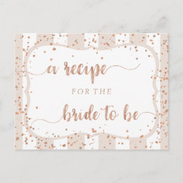 Tarjeta de receta para ducha de Rosa y rayas de ar