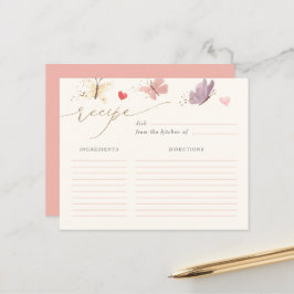 Tarjeta de receta para duchas de novias con maripo