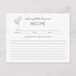 Tarjeta de receta para duchas de novias de vegetac