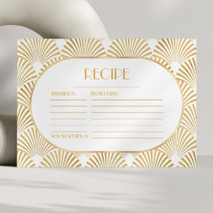 Tarjeta de receta para duchas de novias Gold Geome