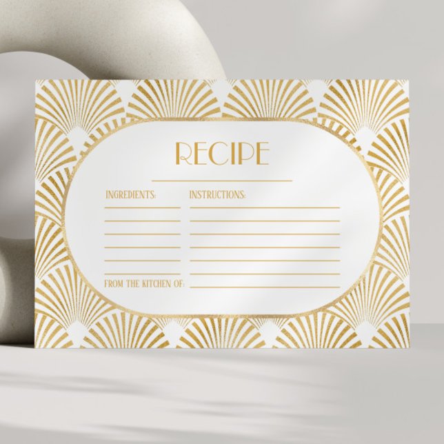 Tarjeta de receta para duchas de novias Gold Geome (Subido por el creador)