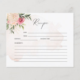 Tarjeta de receta para duchas de novias Peony y Go