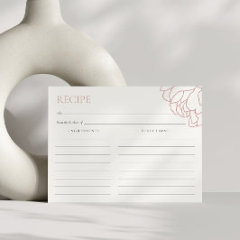 Tarjeta de receta para duchas Rosa Peony Garden Br
