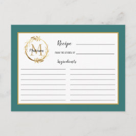 Tarjeta de receta para el Monograma Botánico de Fo
