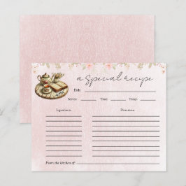 Tarjeta de receta para Fiesta de té de lluvia flor